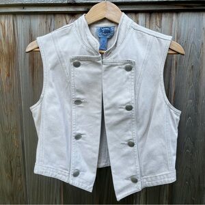Vintage Cambridge Dry Goods Light Tan Open Front Vest